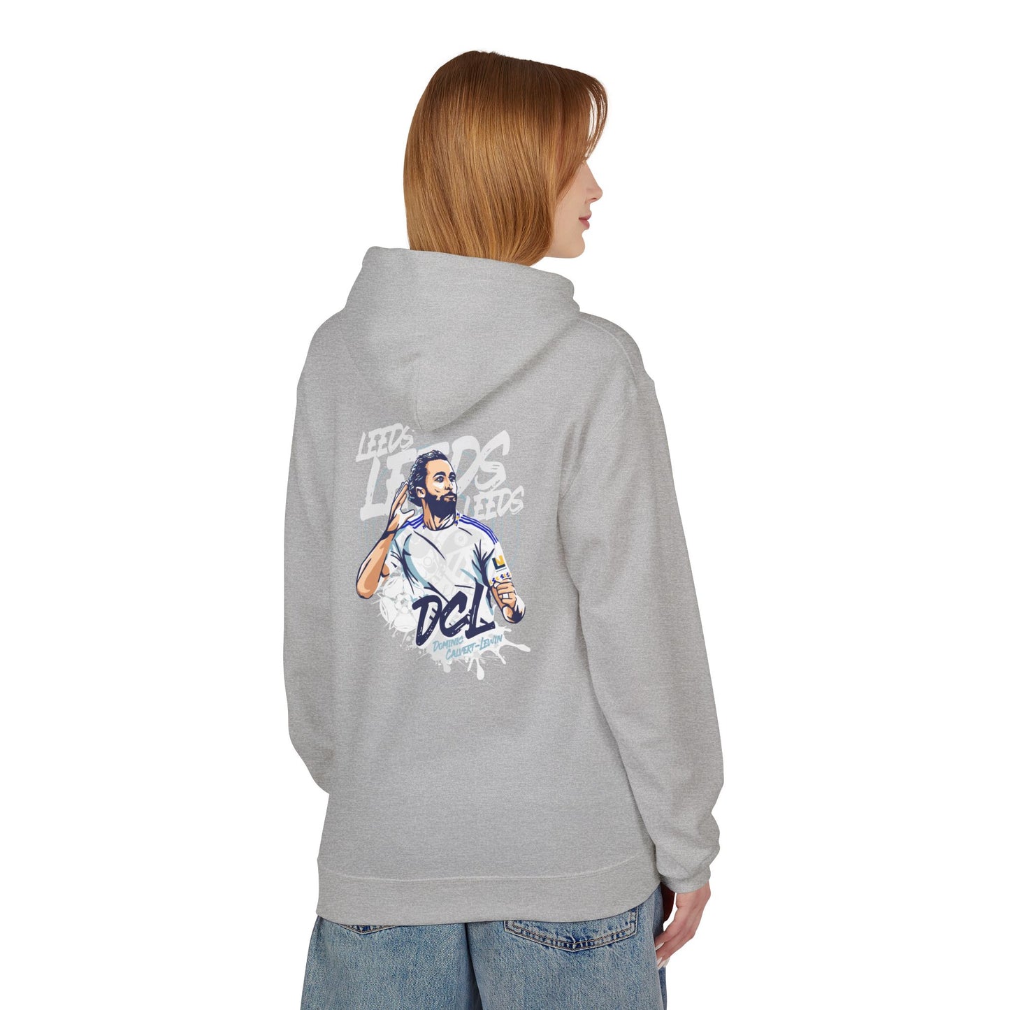 LUFC Softstyle Fleece Hoodie “LEEDS:  Dominic Calvert-Lewin” Midweight  Unisex - Lufcnews.co.uk