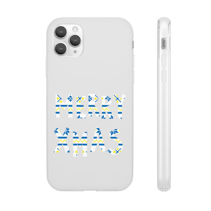 LUFC 'MERRY XMAS' Retro Football  Flexi Case: Christmas Edition