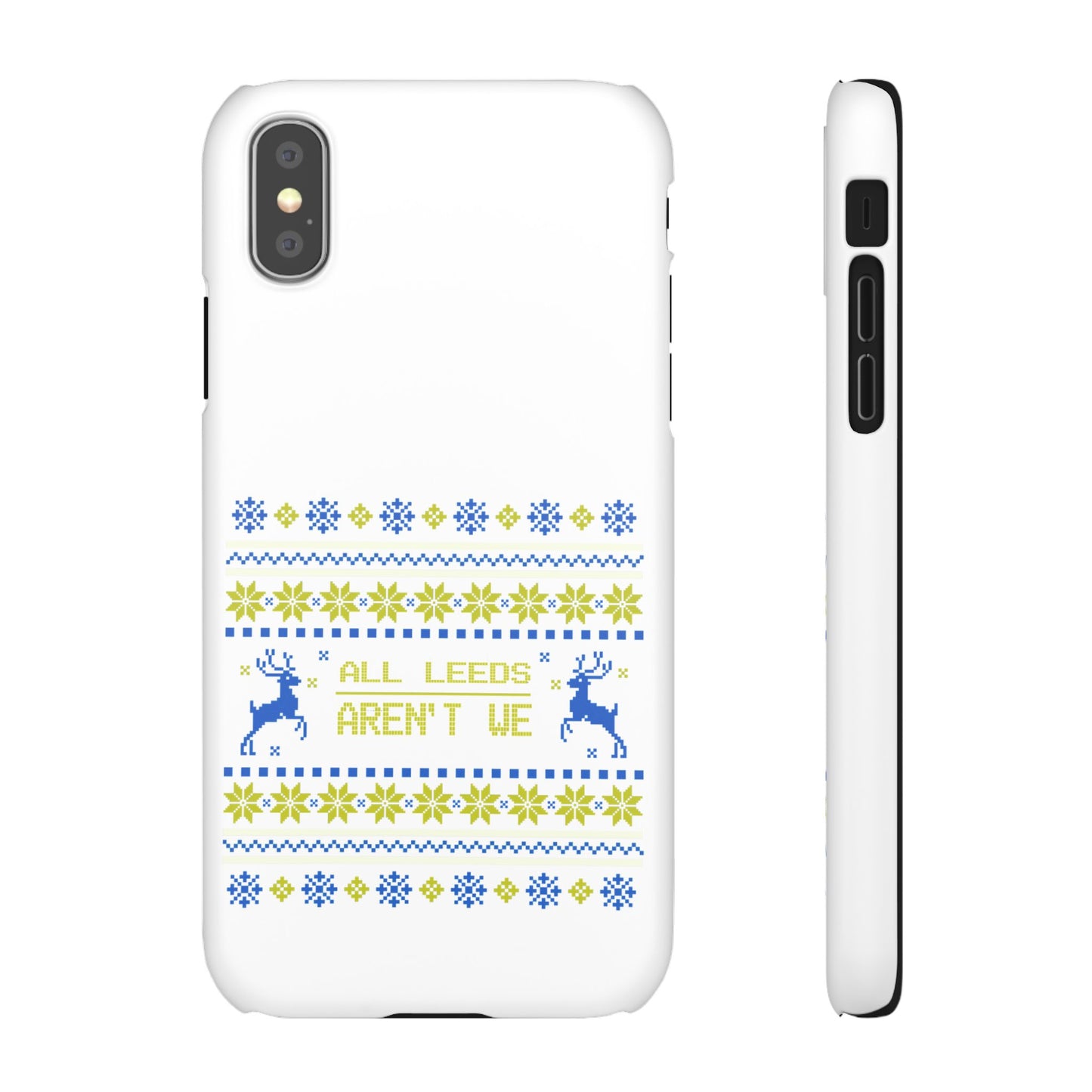 LUFC "All Leeds Aren't We" Blue &  Yellow Emblem Snap Case:  Christmas Edition