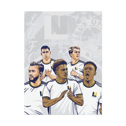 Leeds United Players Cartoon Poster