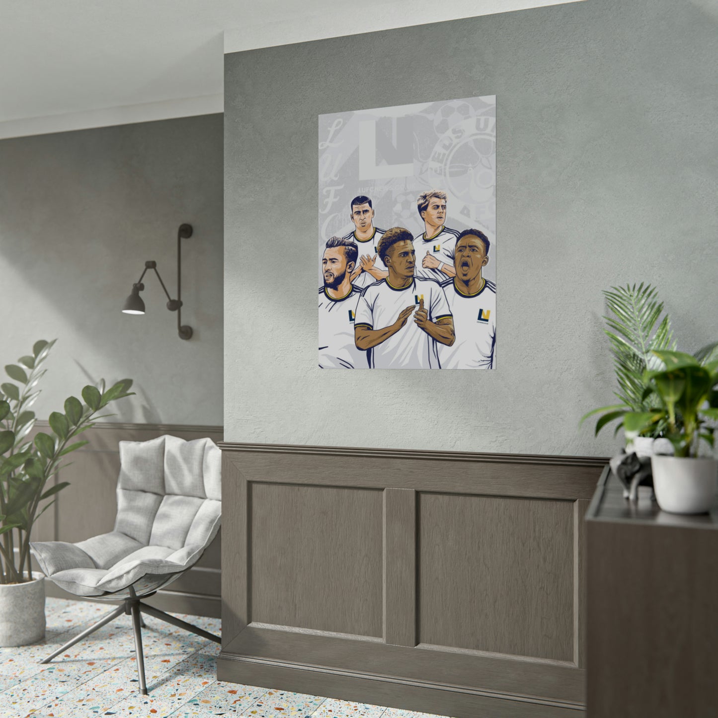 Leeds United Players Cartoon Poster