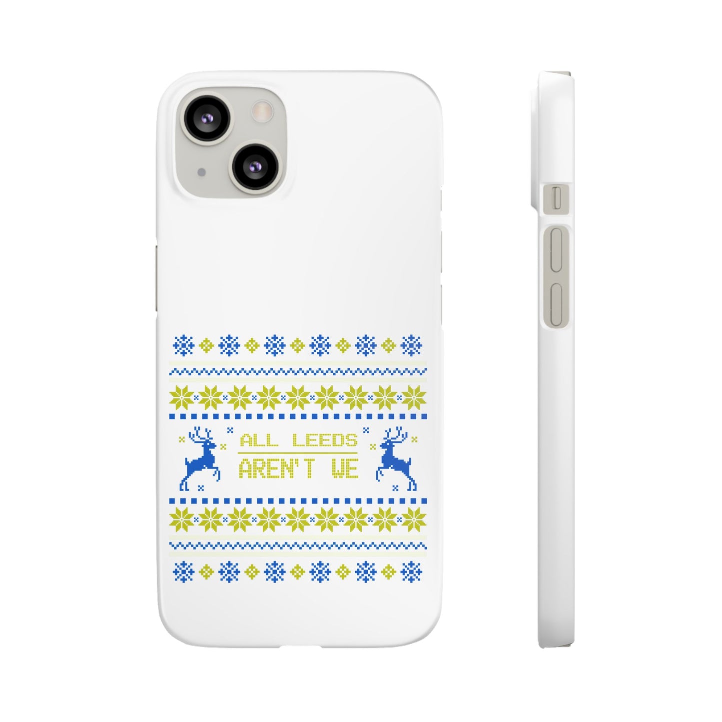 LUFC "All Leeds Aren't We" Blue &  Yellow Emblem Snap Case:  Christmas Edition