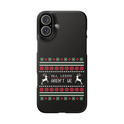 LUFC "All Leeds Aren't We" Red &  Green Emblem Snap Case: Christmas  Edition