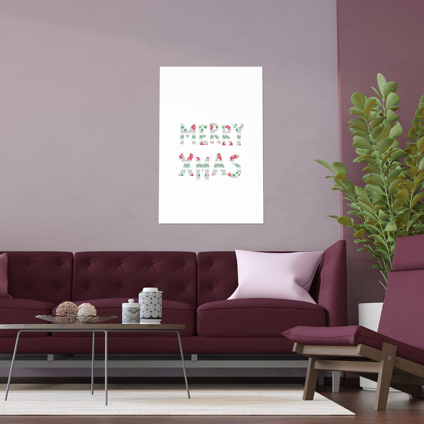 LUFC “Merry Xmas” Christmas  Design Logo Wall Art for Home &  Outdoors