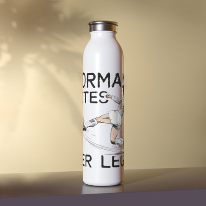 LUFC “Norman Bites Yer Legs” Slim  Stainless Steel Water Bottle: Tribute  Edition for Leeds United Legends