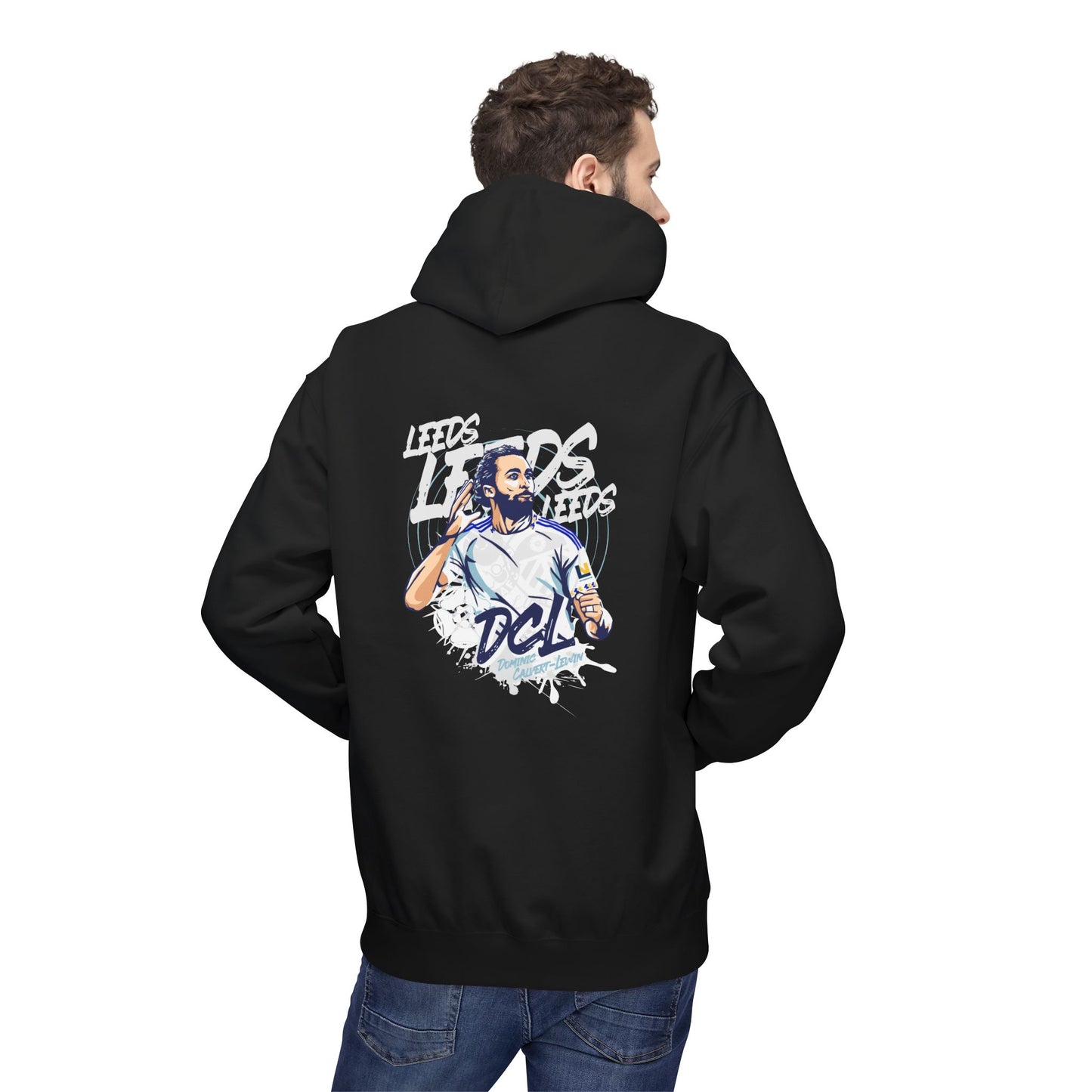 LUFC Softstyle Fleece Hoodie “LEEDS:  Dominic Calvert-Lewin” Midweight  Unisex - Lufcnews.co.uk