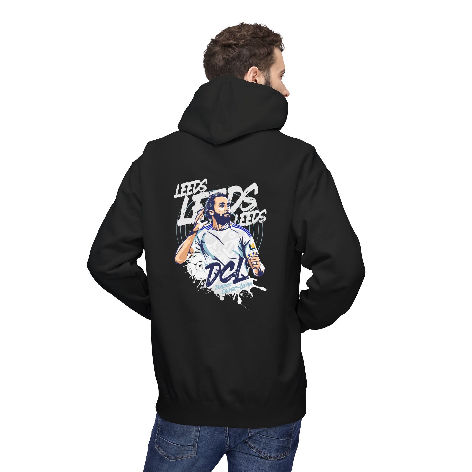 LUFC Softstyle Fleece Hoodie “LEEDS:  Dominic Calvert-Lewin” Midweight  Unisex - Lufcnews.co.uk
