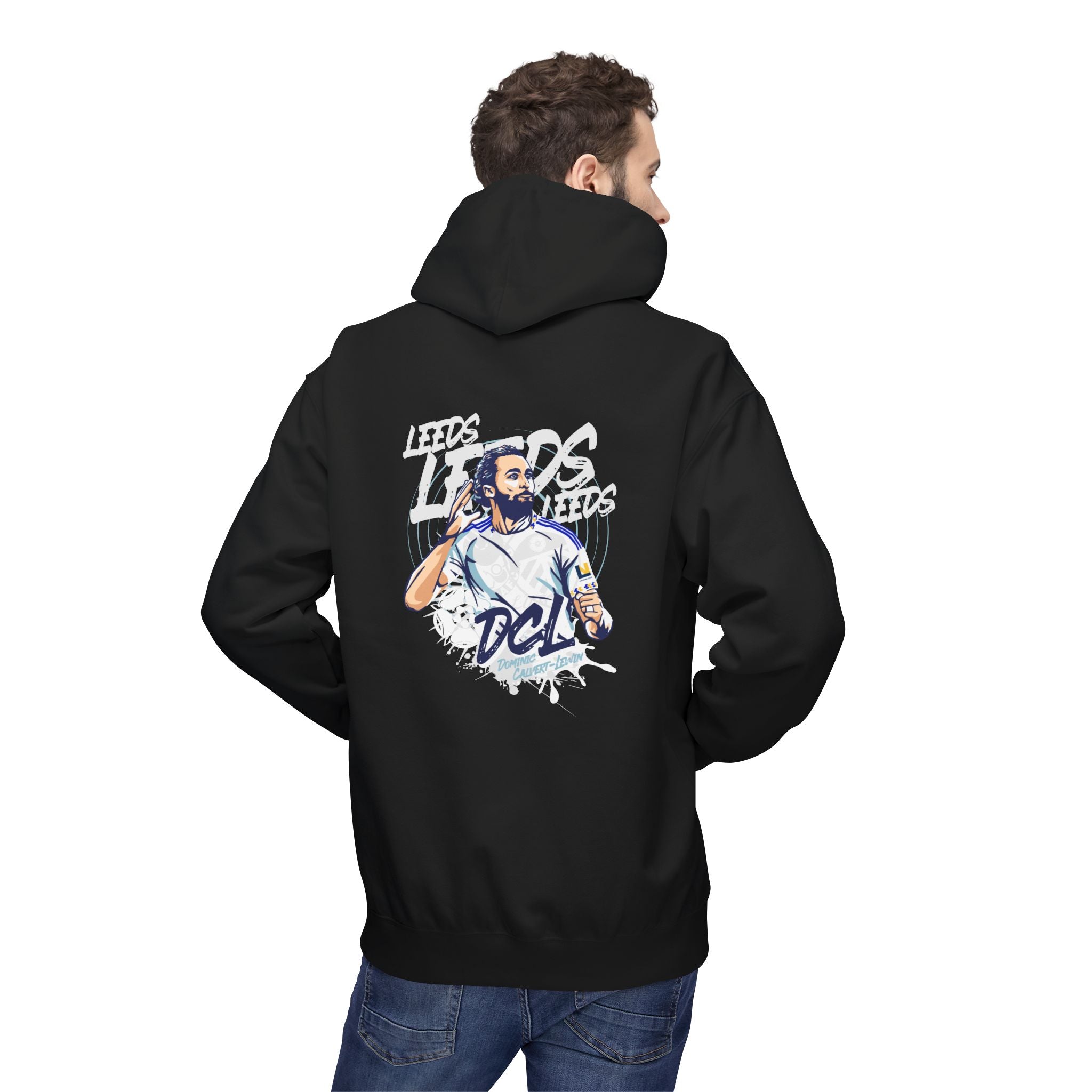 LUFC Softstyle Fleece Hoodie “LEEDS:  Dominic Calvert-Lewin” Midweight  Unisex - Lufcnews.co.uk