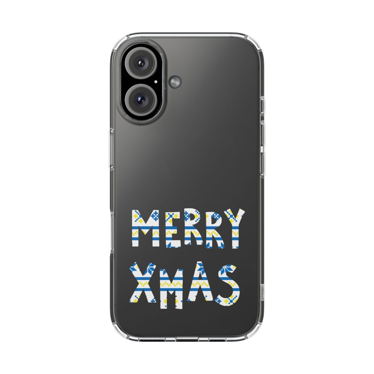 Leeds United "MERRY XMAS" Clear  Impact-Resistant Case: Christmas  Edition