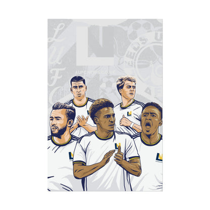 Leeds United Players Cartoon Poster