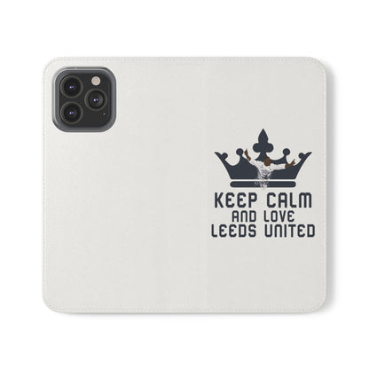 Funda para teléfono con tapa - Mantenga la calma y ame al Leeds United