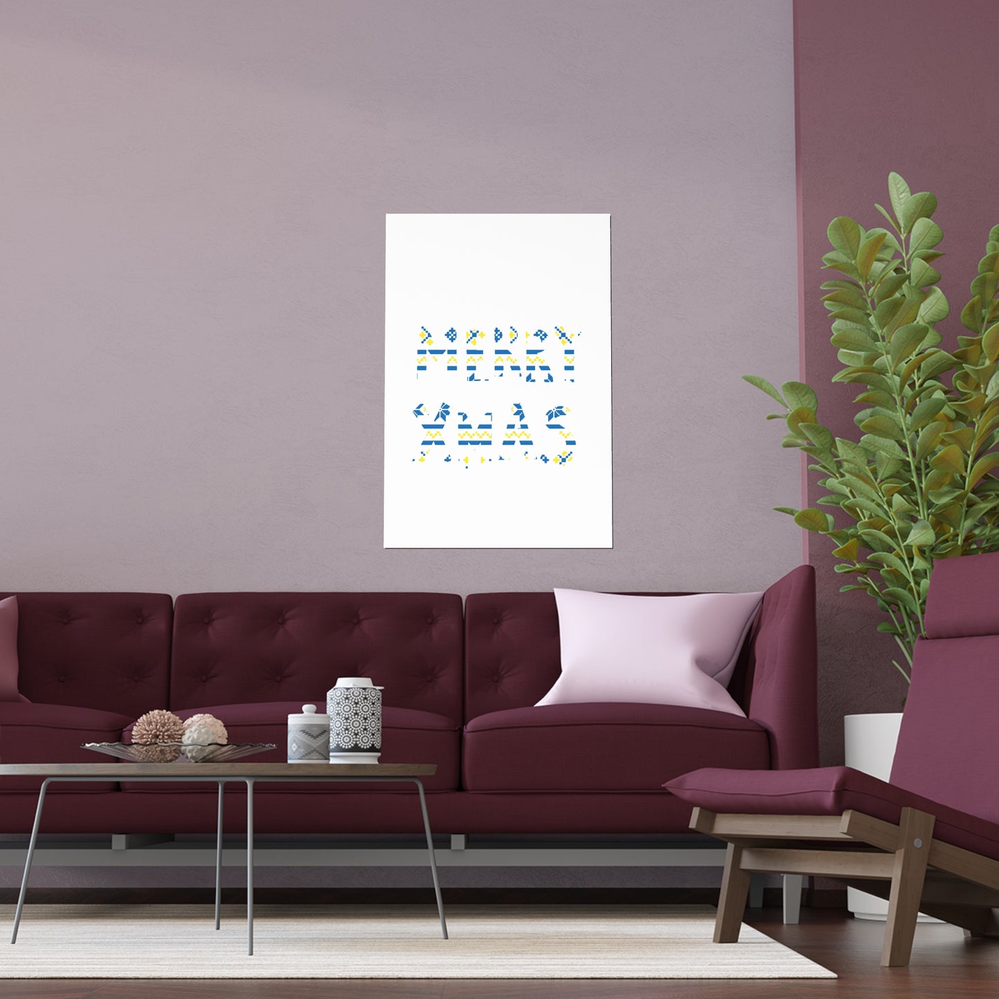 LUFC “Merry Xmas” Christmas  Design Logo Wall Art for Home &  Outdoors