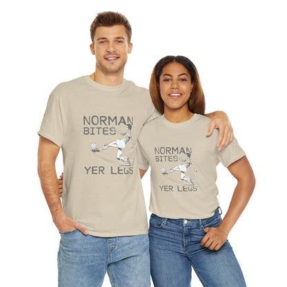 LUFC “Norman Bites Yer Legs” Tee:  Unisex Heavy Cotton Edition