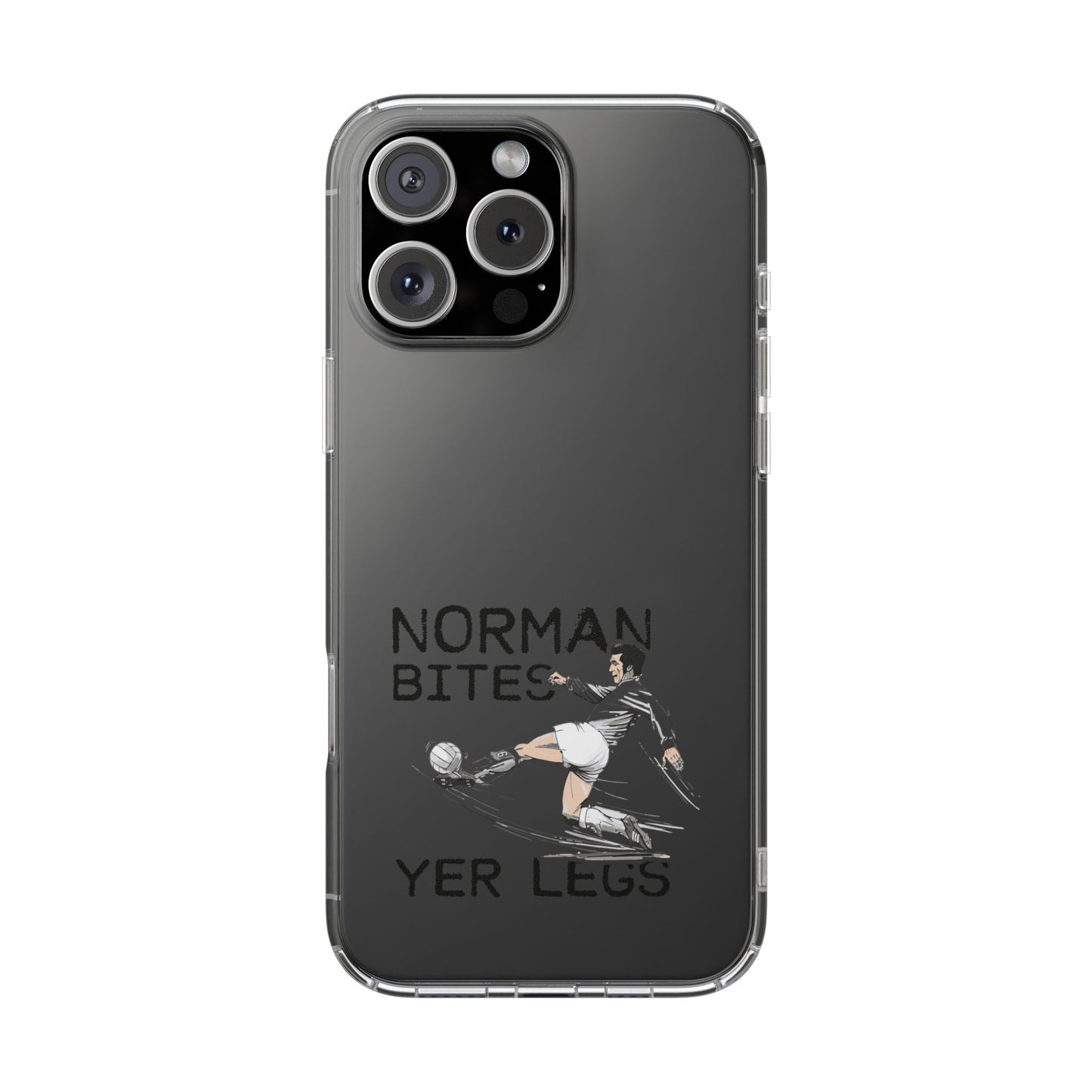 Leeds United Norman Bites 'YER  LEGS' Clear Impact-Resistant Case