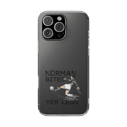 Leeds United Norman Bites 'YER  LEGS' Clear Impact-Resistant Case