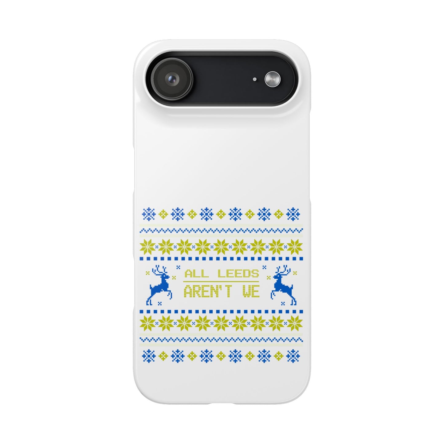 LUFC "All Leeds Aren't We" Blue &  Yellow Emblem Snap Case:  Christmas Edition