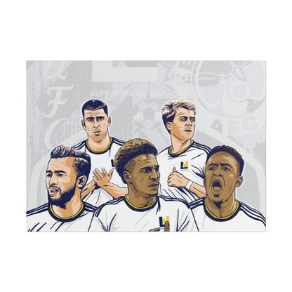 Leeds United Players Cartoon Poster