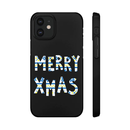 Leeds United "Merry Xmas" Blue &  Yellow Emblem Snap Case:  Christmas Edition