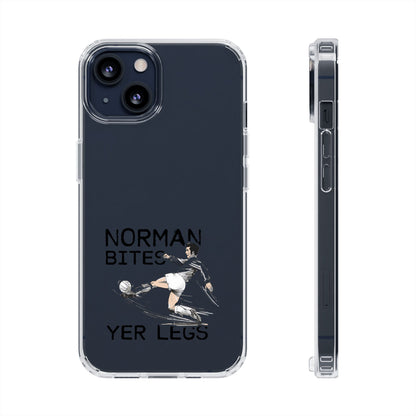 Leeds United Norman Bites 'YER  LEGS' Clear Impact-Resistant Case