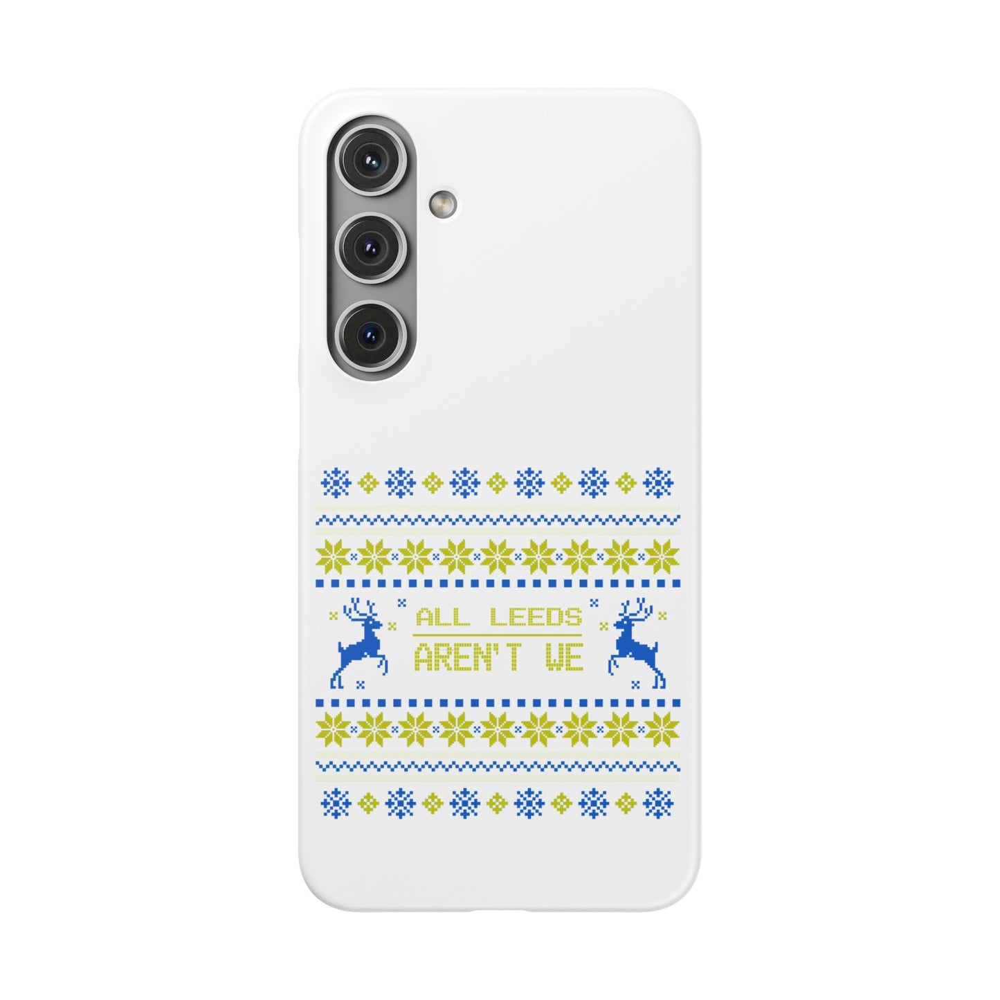 LUFC "All Leeds Aren't We" Blue &  Yellow Emblem Snap Case:  Christmas Edition