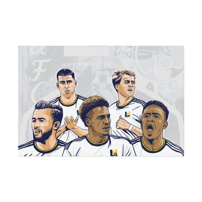 Leeds United Players Cartoon Poster