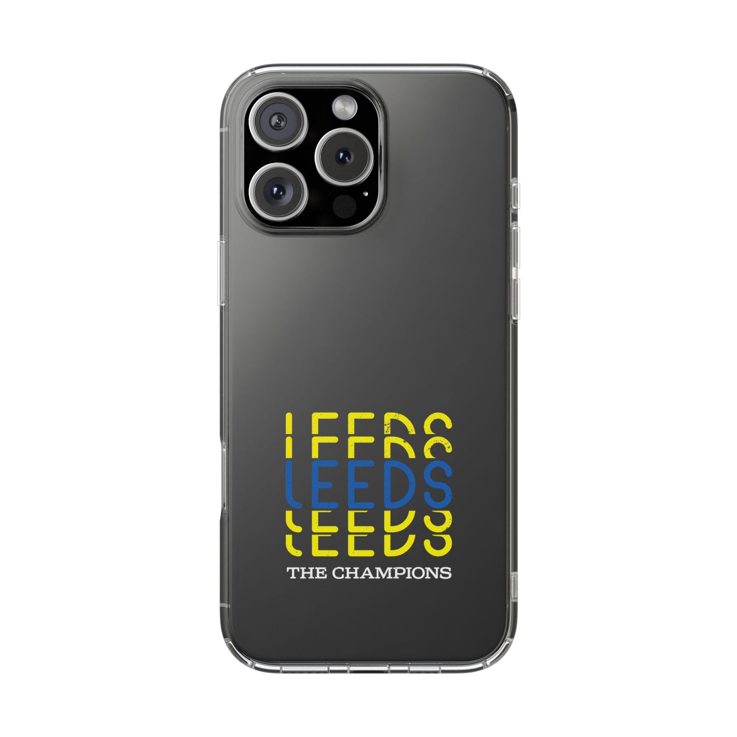 LUFC “LEEDS The Champions” Clear  Impact-Resistant Case