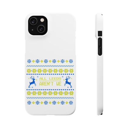 LUFC "All Leeds Aren't We" Blue &  Yellow Emblem Snap Case:  Christmas Edition