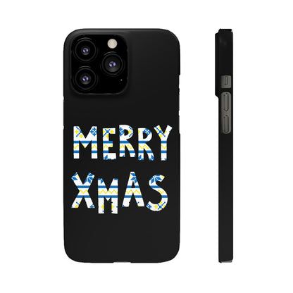 Leeds United "Merry Xmas" Blue &  Yellow Emblem Snap Case:  Christmas Edition