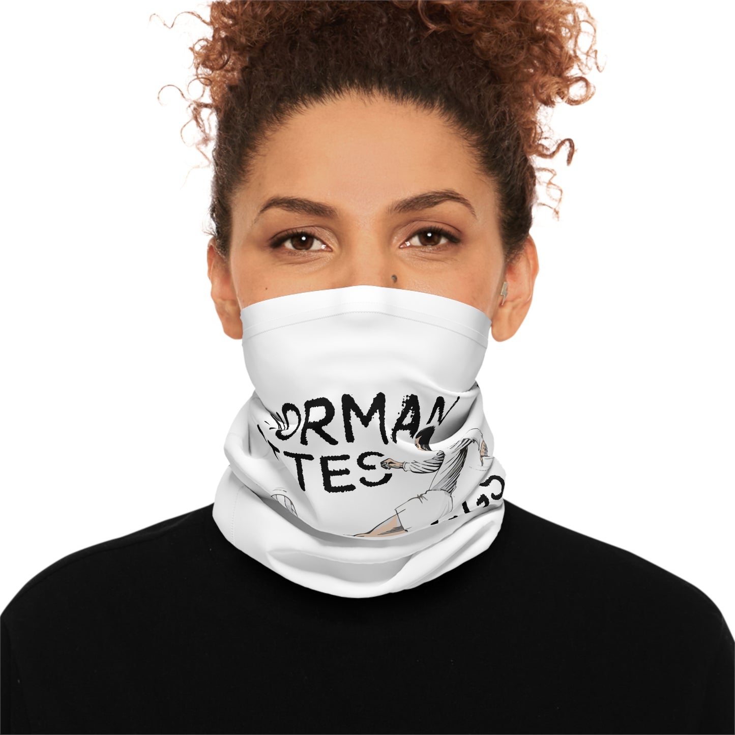 LUFC “Norman Bites Yer Legs”  Winter Neck Gaiter: Fleece-Lined  Cold-Weather Essential