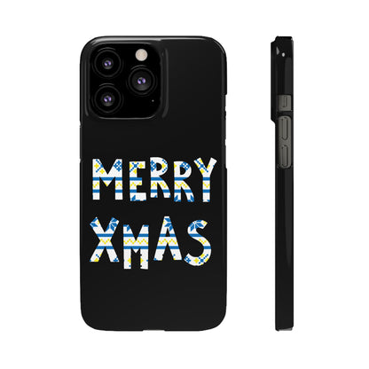 Leeds United "Merry Xmas" Blue &  Yellow Emblem Snap Case:  Christmas Edition