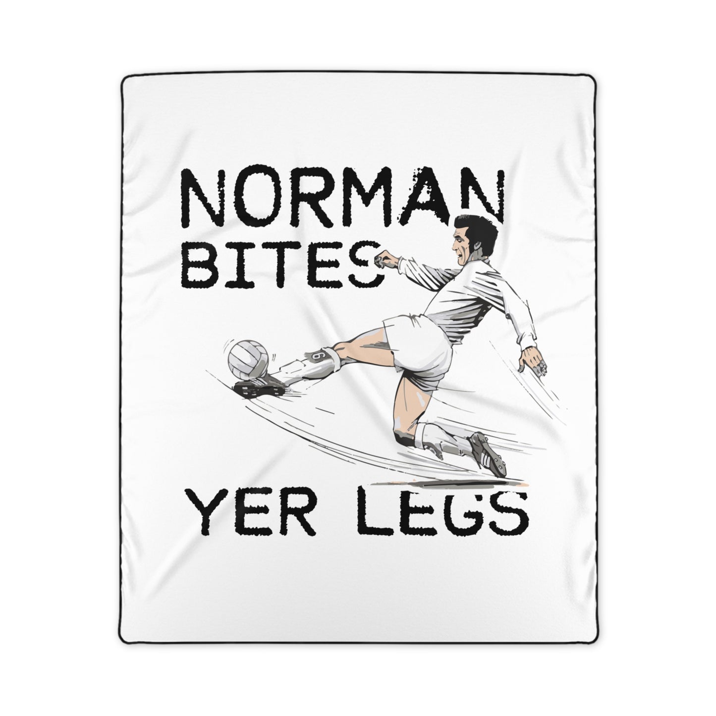 LUFC “Norman Bites Yer Legs”  Remembrance Day Snuggle Blanket:  Cozy Tribute to a Leeds Legend