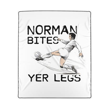 LUFC “Norman Bites Yer Legs”  Remembrance Day Snuggle Blanket:  Cozy Tribute to a Leeds Legend