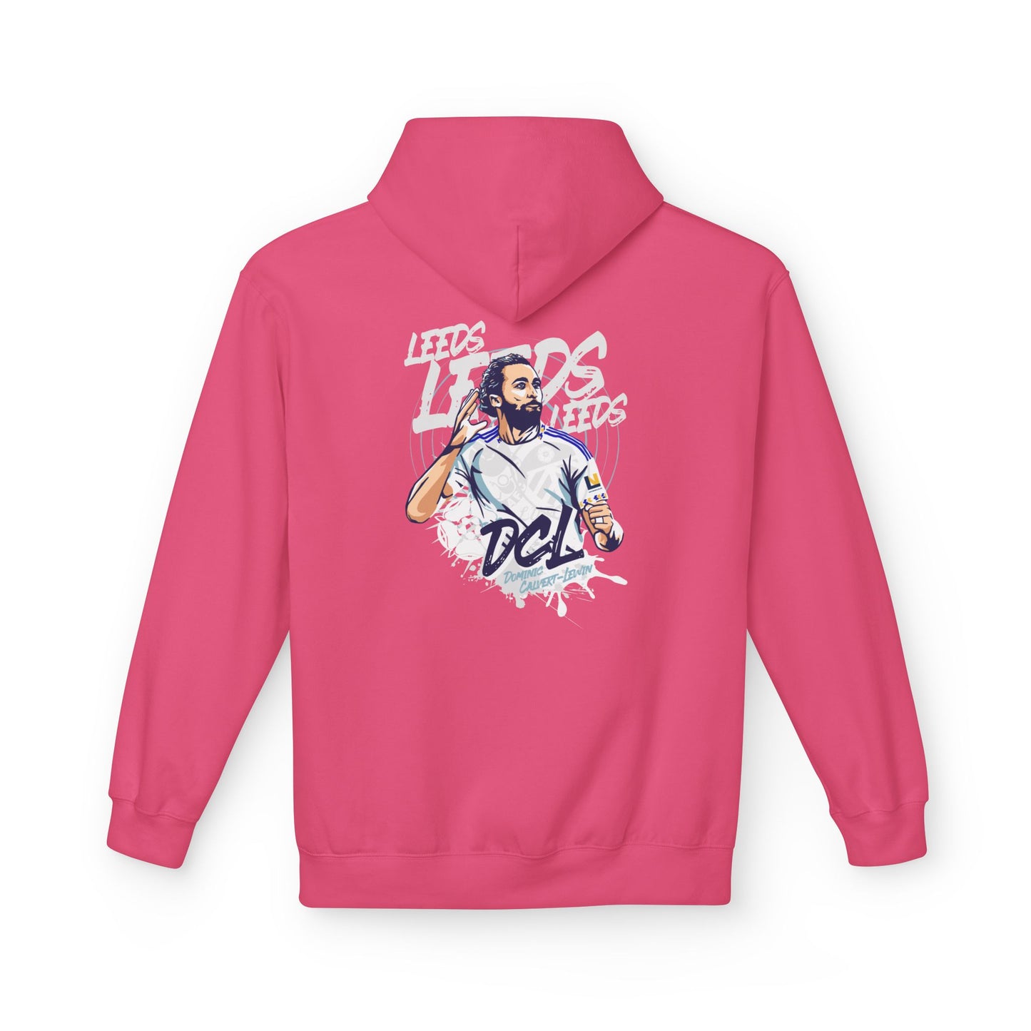 LUFC Softstyle Fleece Hoodie “LEEDS:  Dominic Calvert-Lewin” Midweight  Unisex - Lufcnews.co.uk