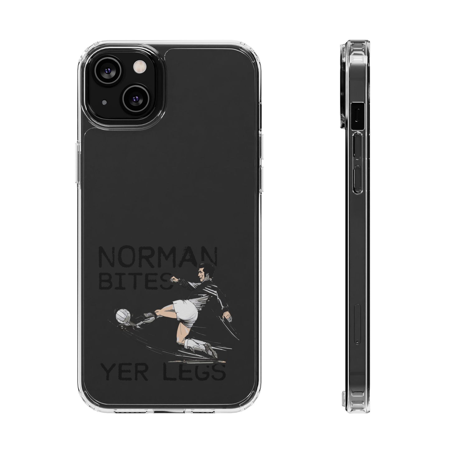 Leeds United Norman Bites 'YER  LEGS' Clear Impact-Resistant Case