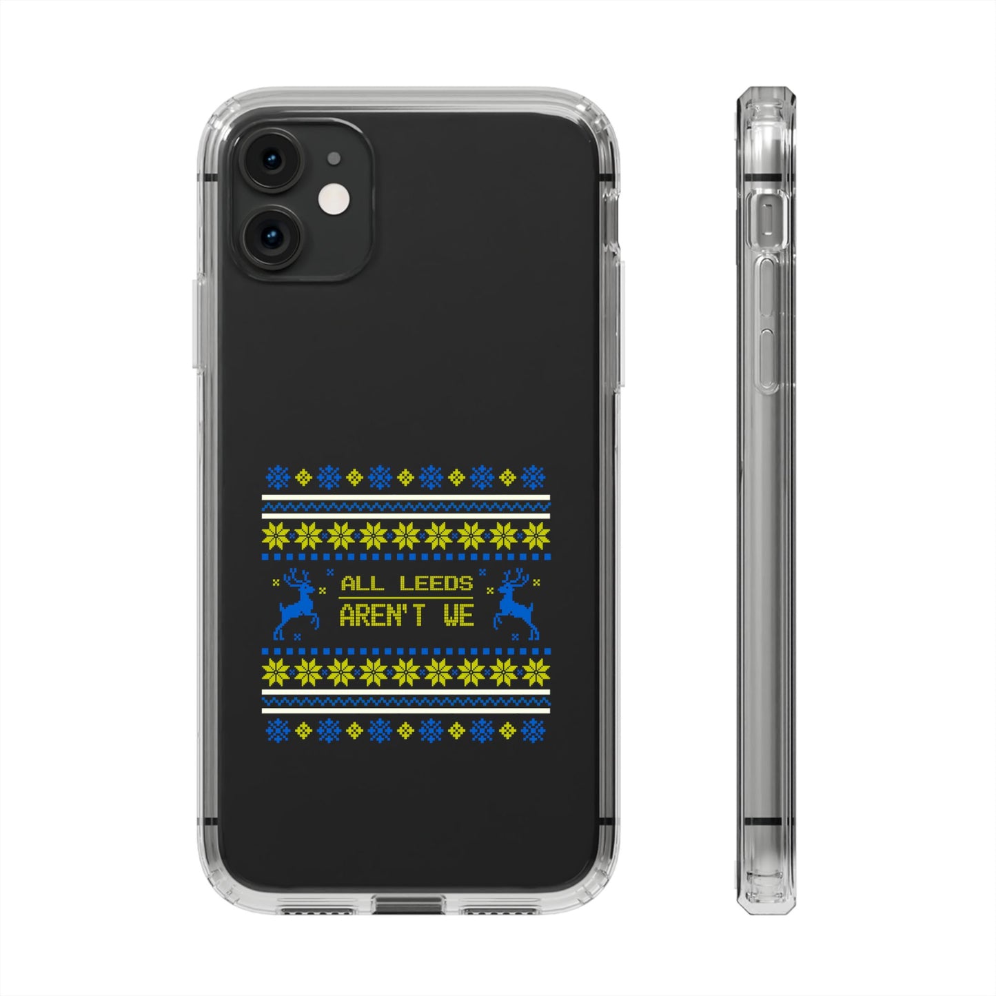 LUFC "All Leeds Aren't We" Clear  Impact-Resistant Case: Christmas  Edition