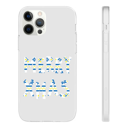 LUFC 'MERRY XMAS' Retro Football  Flexi Case: Christmas Edition