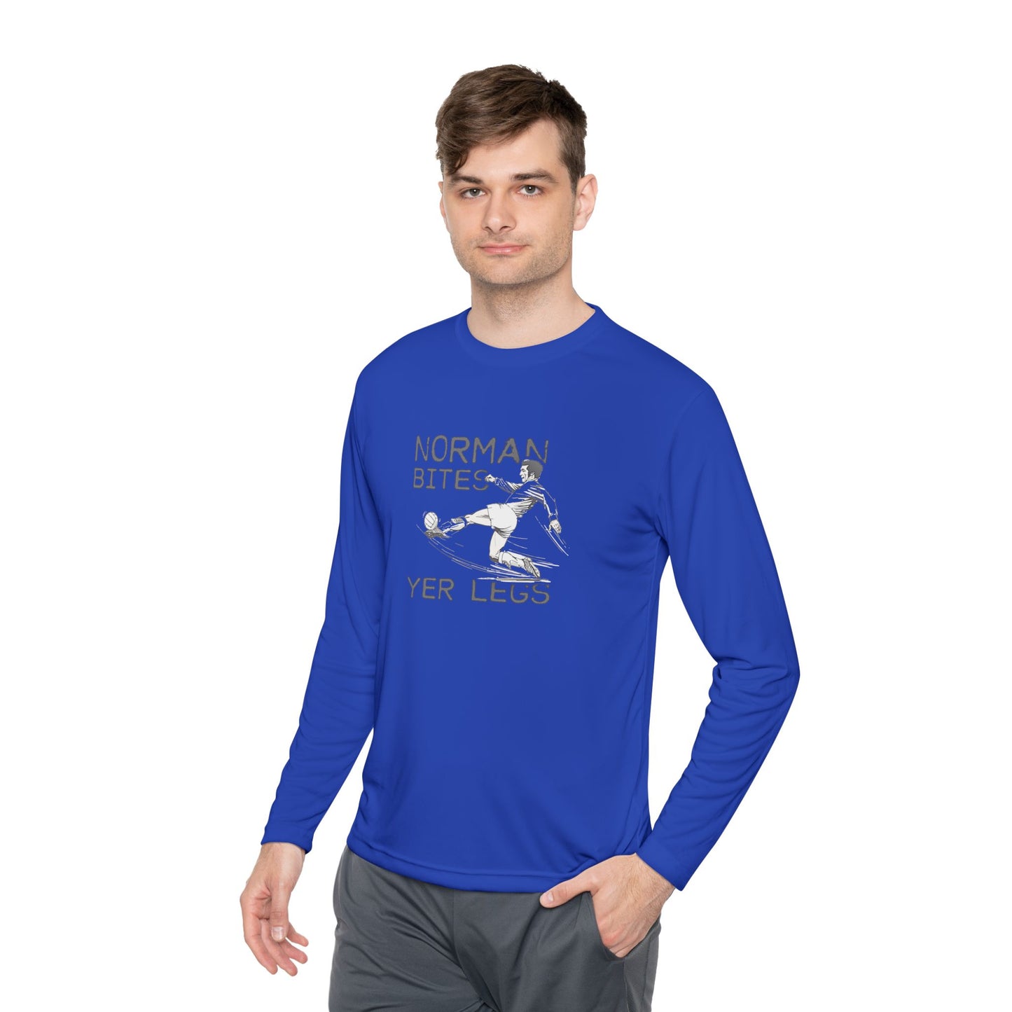 LUFC “Norman Bites Yer Legs” Long Sleeve T-Shirt: Unisex Humor Edition