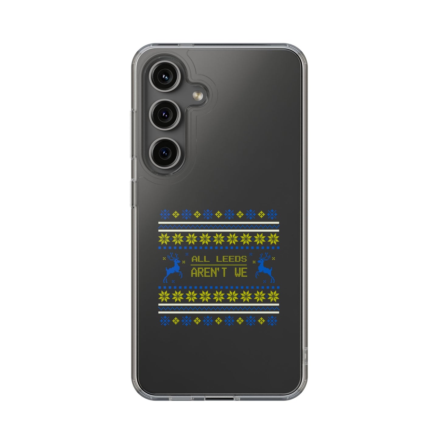 LUFC "All Leeds Aren't We" Clear  Impact-Resistant Case: Christmas  Edition