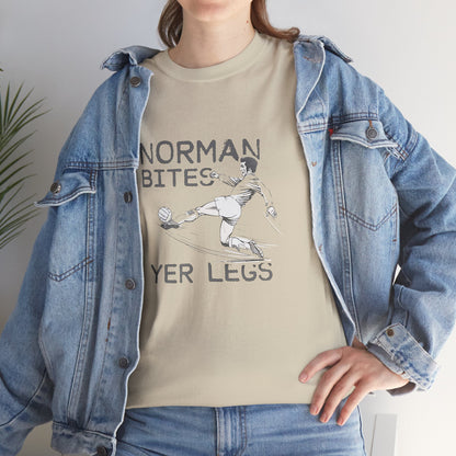 LUFC “Norman Bites Yer Legs” Tee:  Unisex Heavy Cotton Edition