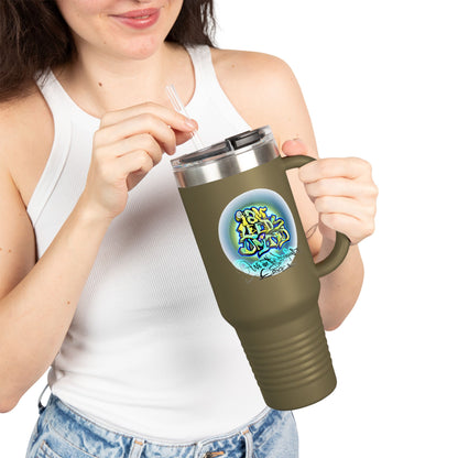 LUFC “Leeds United Graffiti” 40oz  Insulated Travel Mug: Bold Street-Art  Design for Passionate Fans