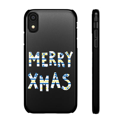 Leeds United "Merry Xmas" Blue &  Yellow Emblem Snap Case:  Christmas Edition