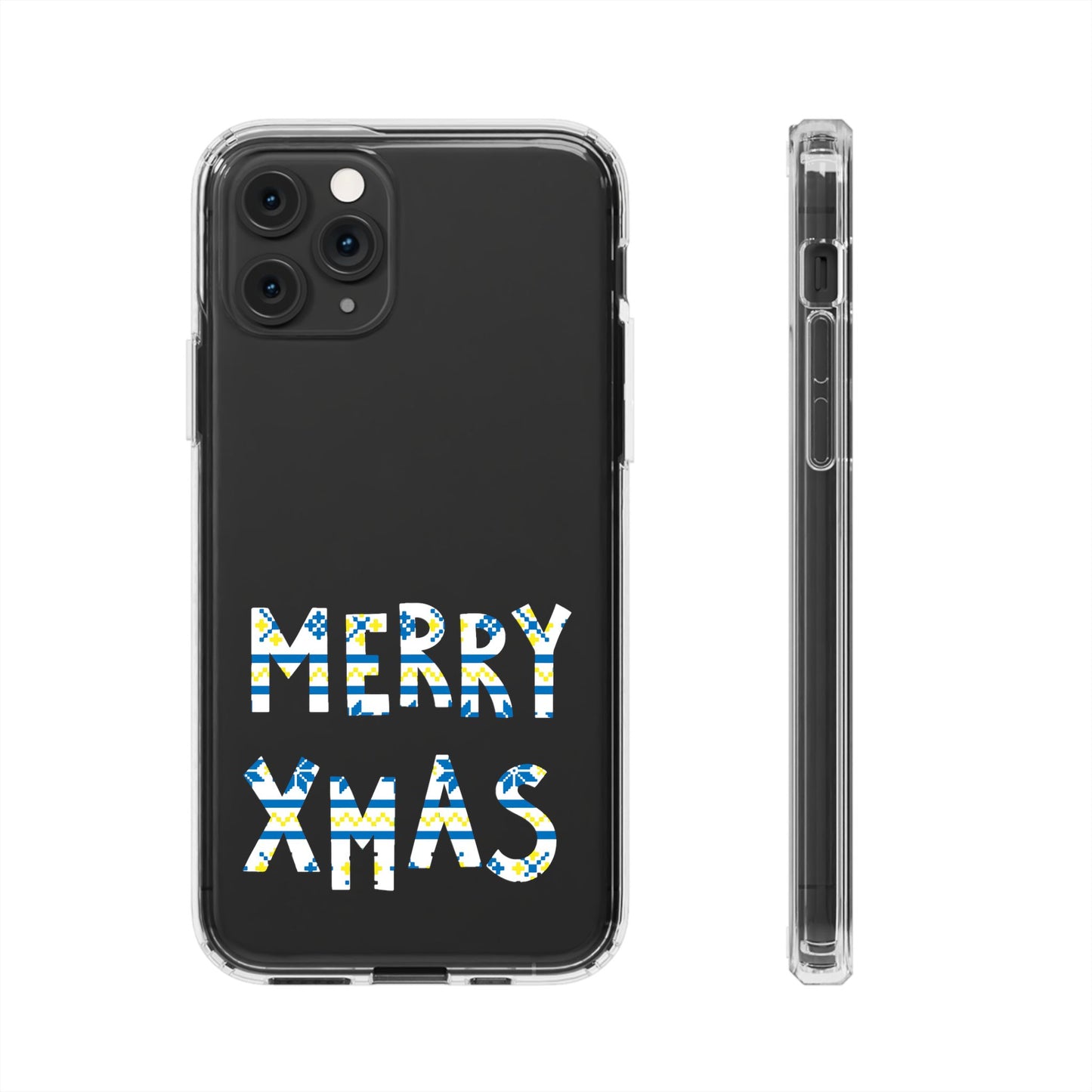 Leeds United "MERRY XMAS" Clear  Impact-Resistant Case: Christmas  Edition