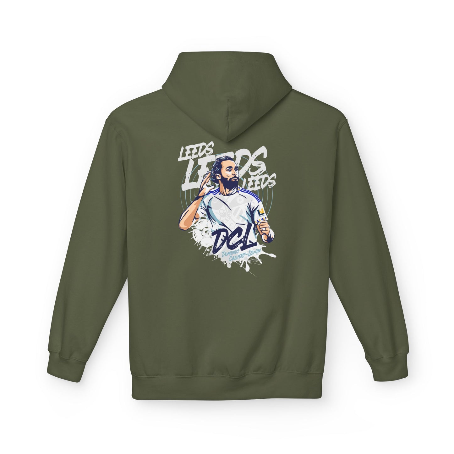 LUFC Softstyle Fleece Hoodie “LEEDS:  Dominic Calvert-Lewin” Midweight  Unisex - Lufcnews.co.uk