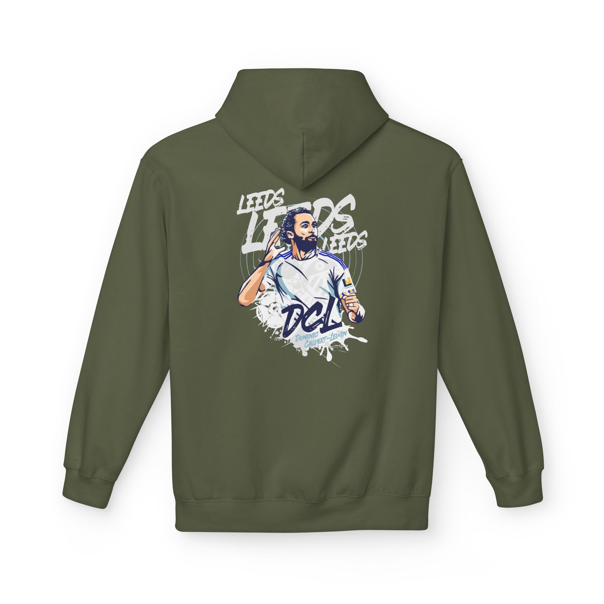 LUFC Softstyle Fleece Hoodie “LEEDS:  Dominic Calvert-Lewin” Midweight  Unisex - Lufcnews.co.uk