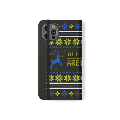 LUFC "All Leeds Aren't We" Flip Case  Phone Wallet: Christmas Edition