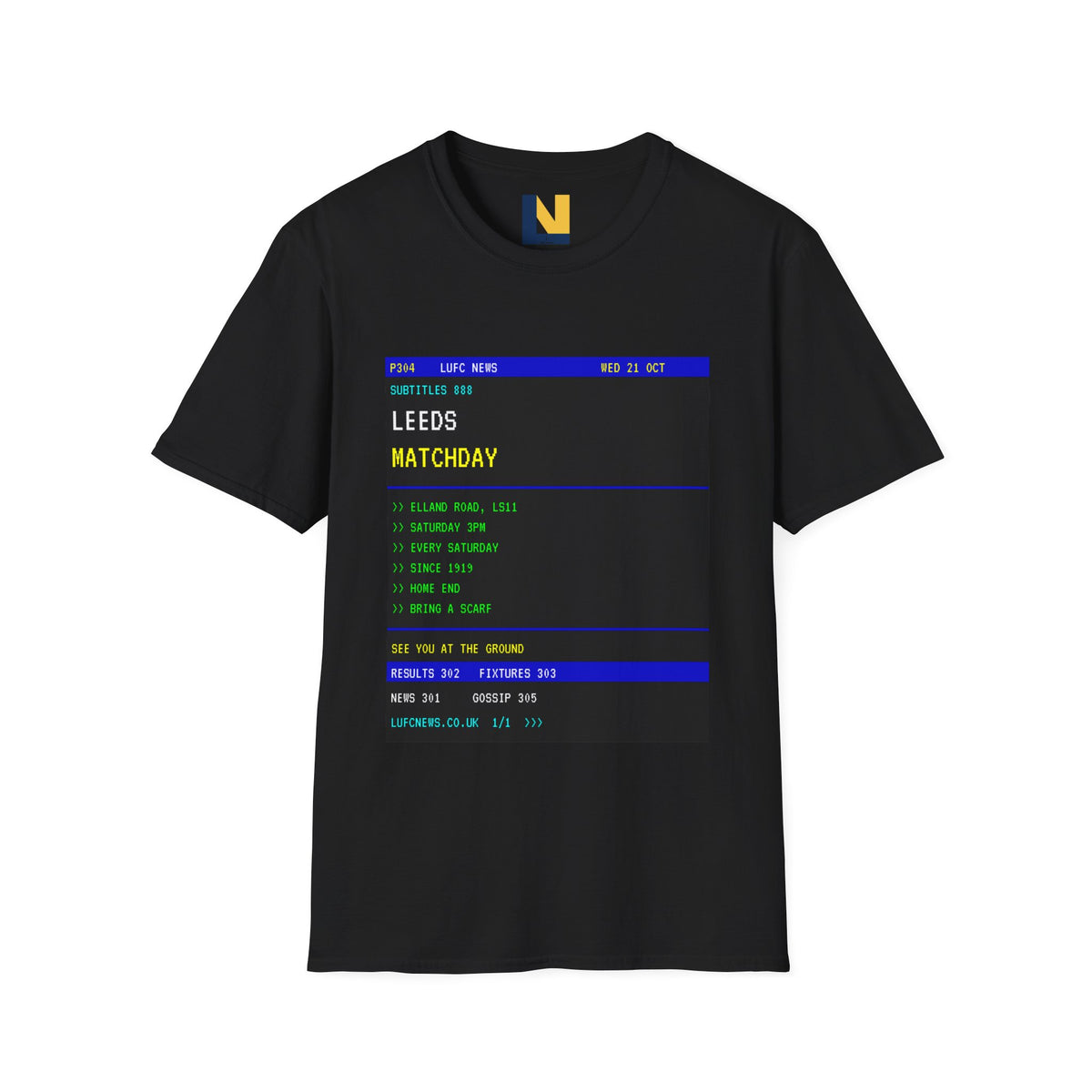 Leeds Matchday Teletext T-Shirt