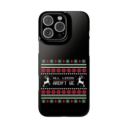 LUFC "All Leeds Aren't We" Red &  Green Emblem Snap Case: Christmas  Edition