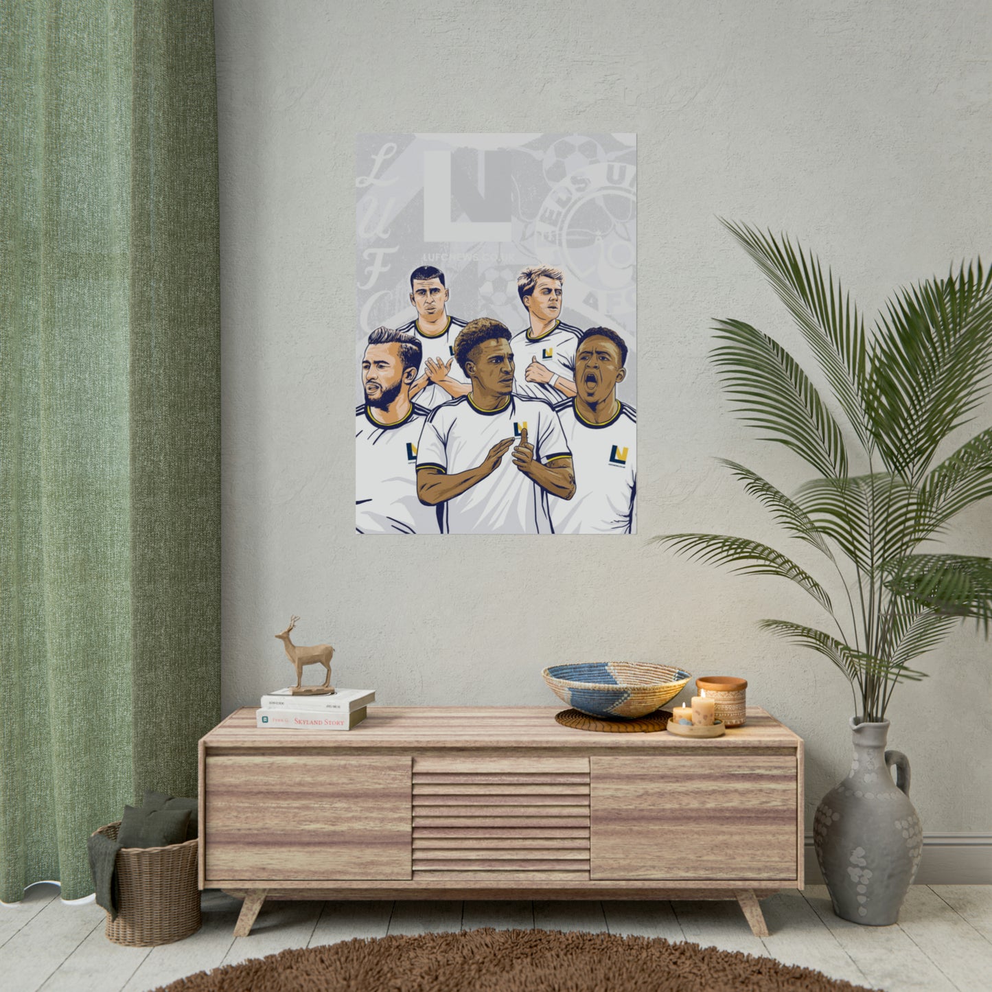 Leeds United Players Cartoon Poster