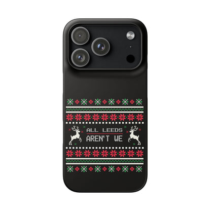 LUFC "All Leeds Aren't We" Red &  Green Emblem Snap Case: Christmas  Edition