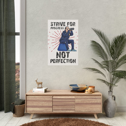 "Strive for Progress NOT Perfection" Marcelo Bielsa Leeds United-plakat